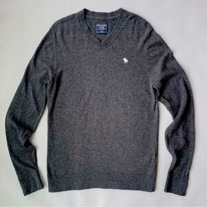 Abercrombie & Fitch Gray V Neck Wool Blend Sweater Men’s Size Large